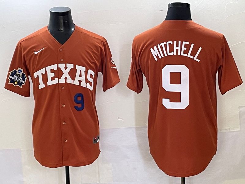 Men 2025 Texas Longhorns #9 Mitchell Brown Joint Name Nike NCAA Jersey style 5->ncaa teams->NCAA Jersey
